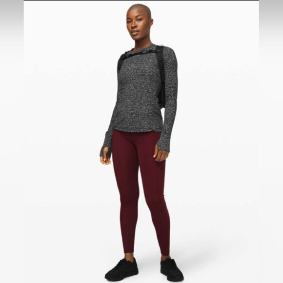 Lululemon Runderful Long SleeveKnotted Jacquard Black White size 8 - Picture 2 of 11